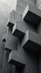 Subtle, overlapping layers of grayscale geometric shapes , art, lines, design