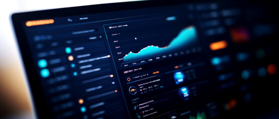 Obraz premium Analyzing data trends and statistics in business analytics office space digital dashboard informative viewpoint data insights for strategic decisions