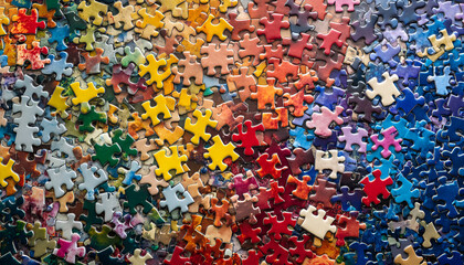 Fototapeta premium Pieces of puzzle close up
