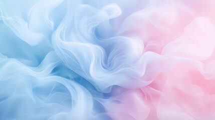 Obraz premium Abstract haze in pastel pink and blue tones, resembling clouds or ink in water.