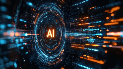 Futuristic ai interface sleek design and dynamic data visualization