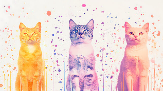 pet cat in illustrator drawing.