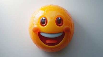 3D realistic emoji from an elevated and diagonal perspective, capturing detailed textures and expressions on a white background