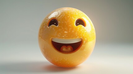 3D realistic emoji from an elevated and diagonal perspective, capturing detailed textures and expressions on a white background