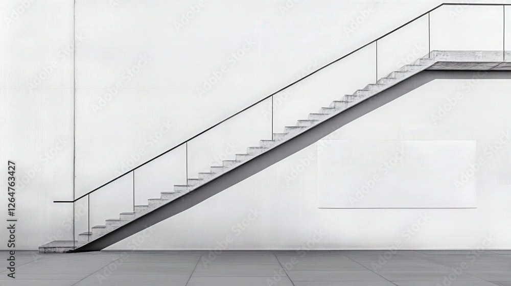 Poster elegant modern staircase with minimalist design and subtle shadows