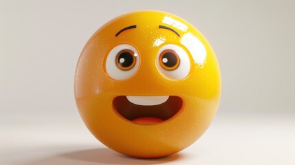 3D realistic emoji from an elevated and diagonal perspective, capturing detailed textures and expressions on a white background