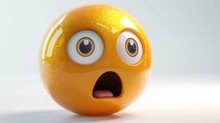 3D realistic emoji from an elevated and diagonal perspective, capturing detailed textures and expressions on a white background