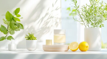 Nature Organic Fresh decor with plants and citrus accents