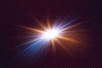 Magic light effect of flash. Vector illustration