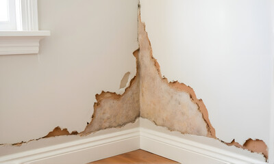 Water Damaged Wall with Peeling Paint