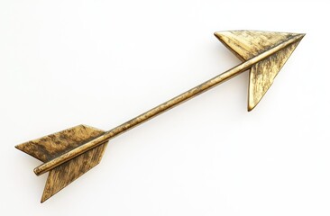 Golden Arrow Decorated on White Background
