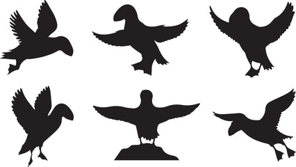 Puffin silhouettes