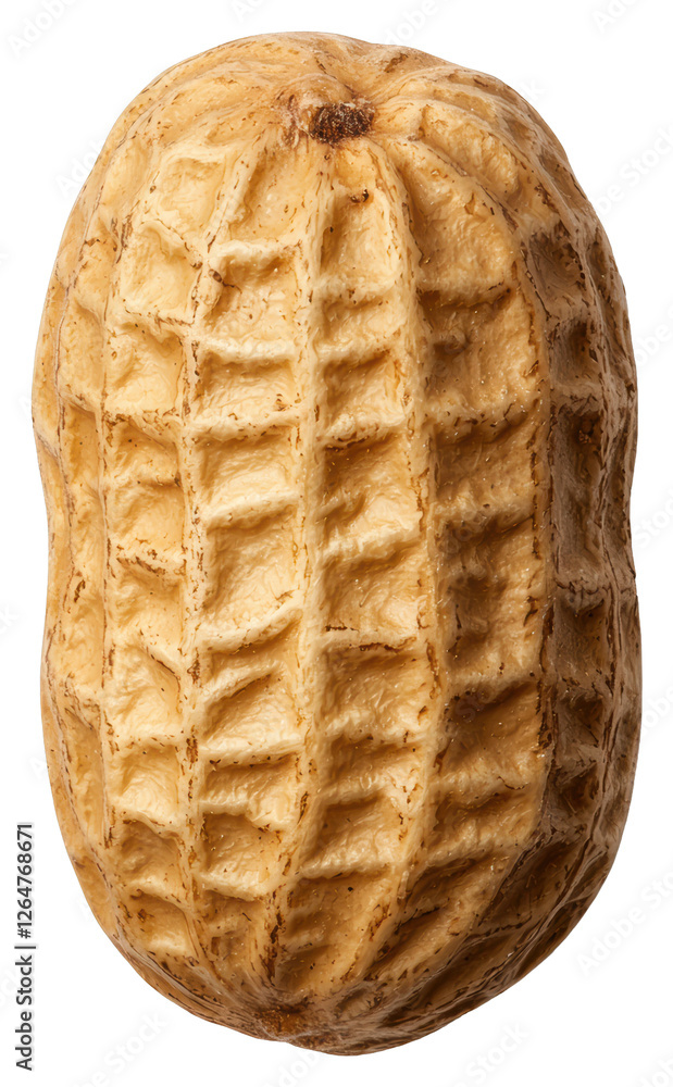 Poster single whole peanut in shell isolated on transparent background detailed macro studio shot