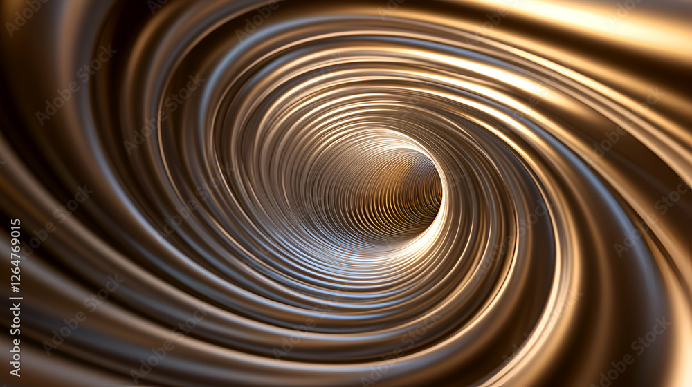 Poster a mesmerizing abstract swirl of metallic bronze tones creates an illusion of depth, ideal for backgr