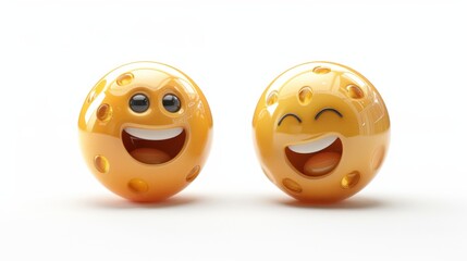 Obraz premium 3D realistic emoji from an elevated and diagonal perspective, capturing detailed textures and expressions on a white background