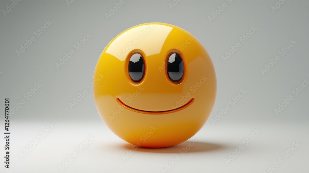 Fototapete 3d realistic emoji from an elevated and diagonal perspective, capturing detailed textures and expres