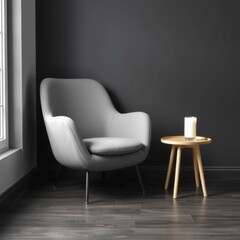 Fototapeta premium a modern living room with a black color scheme