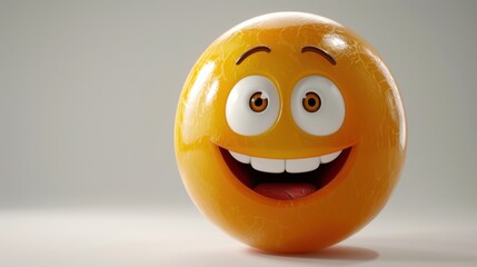 3D realistic emoji from an elevated and diagonal perspective, capturing detailed textures and expressions on a white background