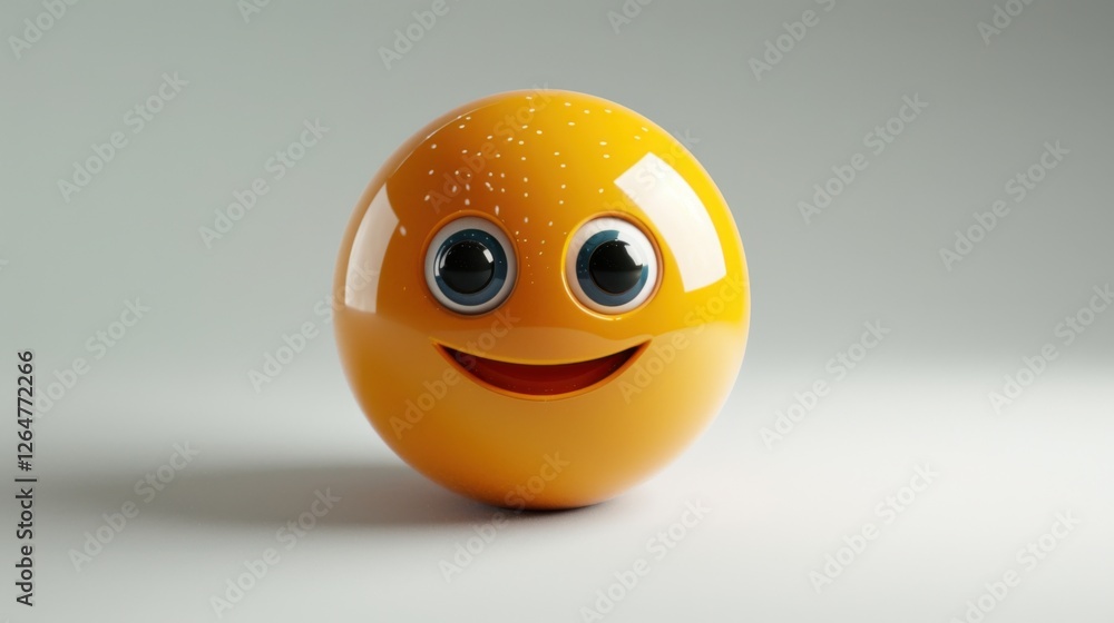Fototapete 3d realistic emoji from an elevated and diagonal perspective, capturing detailed textures and expres