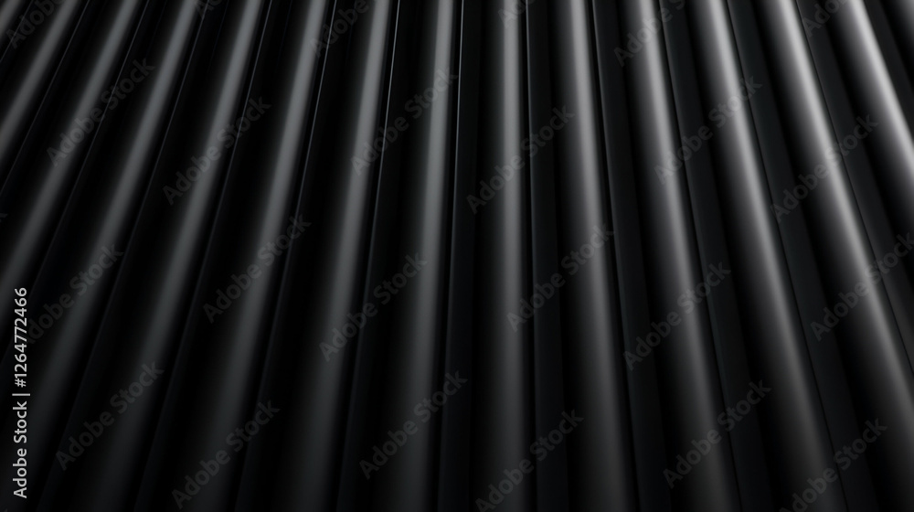 Poster a close-up image showcasing a series of sleek, black vertical lines. the smooth texture and dark ton