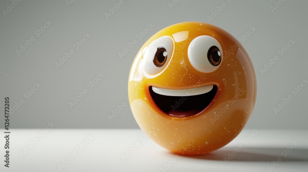 Aufkleber 3d realistic emoji from an elevated and diagonal perspective, capturing detailed textures and expres