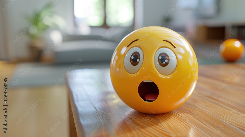 Fototapete 3d realistic emoji from an elevated and diagonal perspective, capturing detailed textures and expres