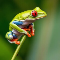 Obraz premium frog sitting on a branch