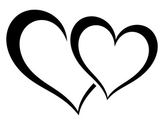 Two interlocking hearts, symbolizing love and connection.