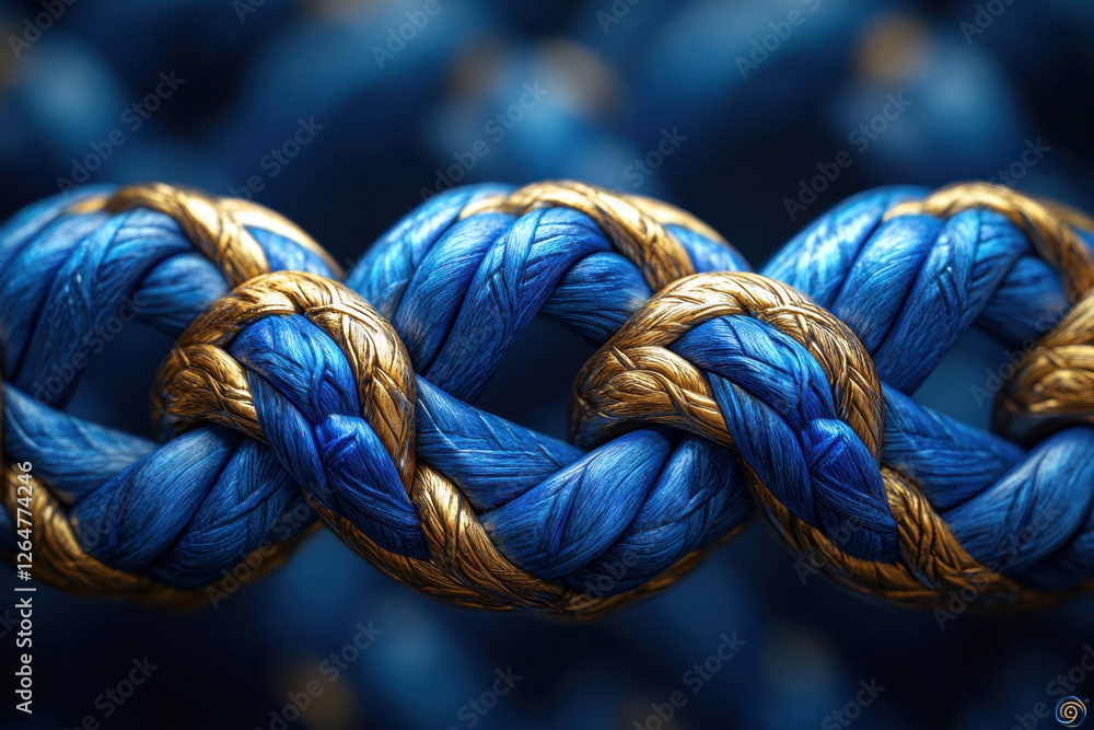 Poster brightly colored braided rope with intricate patterns and textures creates a striking visual in a cl