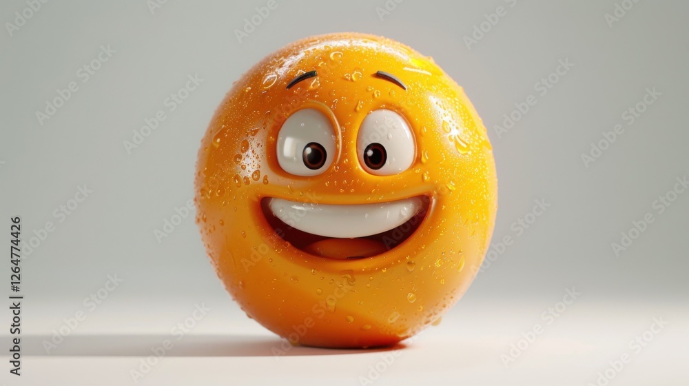 Aufkleber 3d realistic emoji from an elevated and diagonal perspective, capturing detailed textures and expres