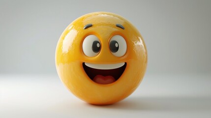 3D realistic emoji from an elevated and diagonal perspective, capturing detailed textures and expressions on a white background