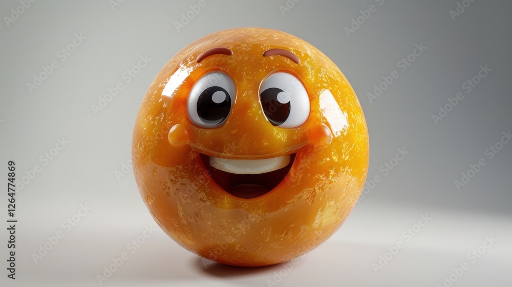 Aufkleber 3d realistic emoji from an elevated and diagonal perspective, capturing detailed textures and expres