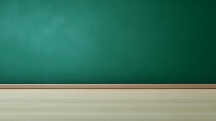 A clean and simple green chalkboard ready for lessons, symbolizing learning and teaching in a classroom environment. Ideal for educational materials and presentations.