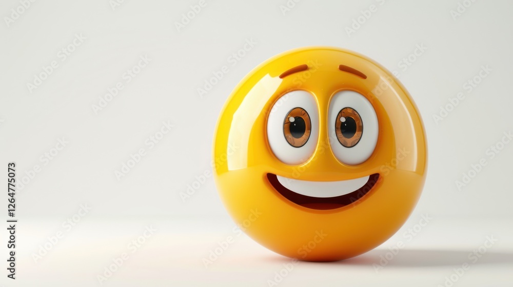 Aufkleber 3d realistic emoji from an elevated and diagonal perspective, capturing detailed textures and expres
