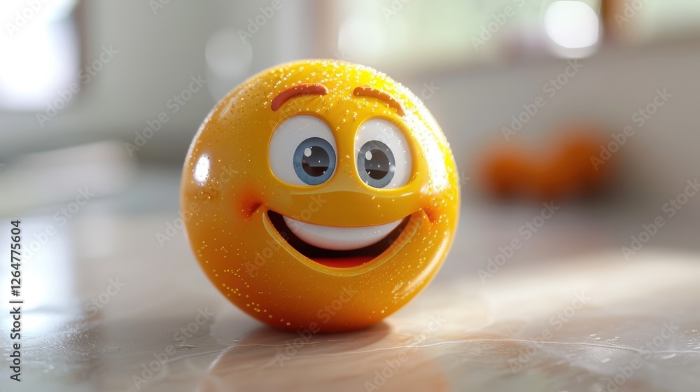 Aufkleber 3d realistic emoji from an elevated and diagonal perspective, capturing detailed textures and expres
