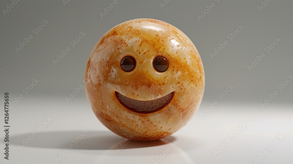 Poster 3d realistic emoji from an elevated and diagonal perspective, capturing detailed textures and expres