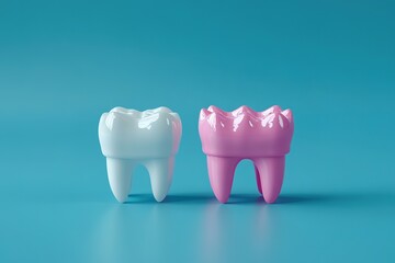 A miniature dental appliance rests on the lower