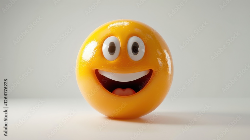 Aufkleber 3d realistic emoji from an elevated and diagonal perspective, capturing detailed textures and expres