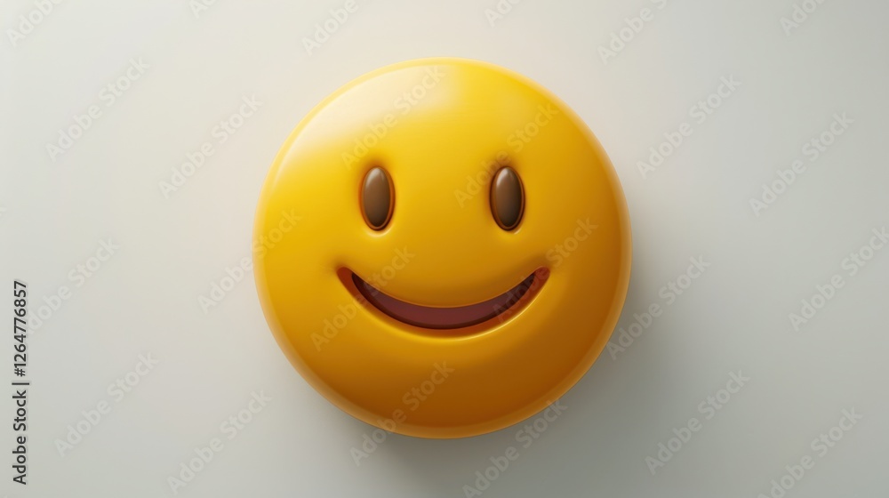 Poster 3d realistic emoji from an elevated and diagonal perspective, capturing detailed textures and expres