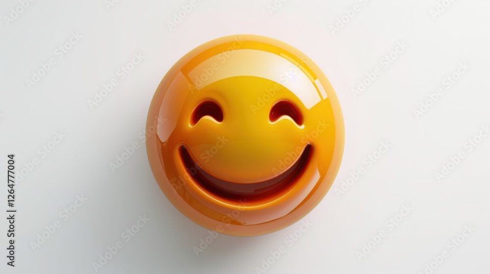 Aufkleber 3d realistic emoji from an elevated and diagonal perspective, capturing detailed textures and expres