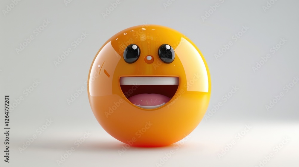 Fototapete 3d realistic emoji from an elevated and diagonal perspective, capturing detailed textures and expres