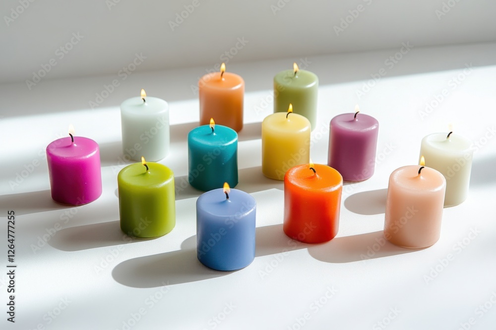 Poster decorative candles in a serene setting create a warm and inviting atmosphere with soft shadows and r