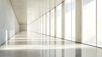 Obraz premium A 3D rendering of a futuristic, minimalist AI interface, data flowing through transparent panels, soft light reflecting off the sleek surfaces, cool color tones, ample space on the left side for