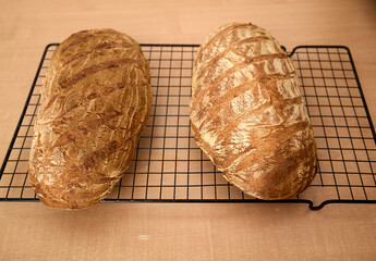 bread on a wooden board