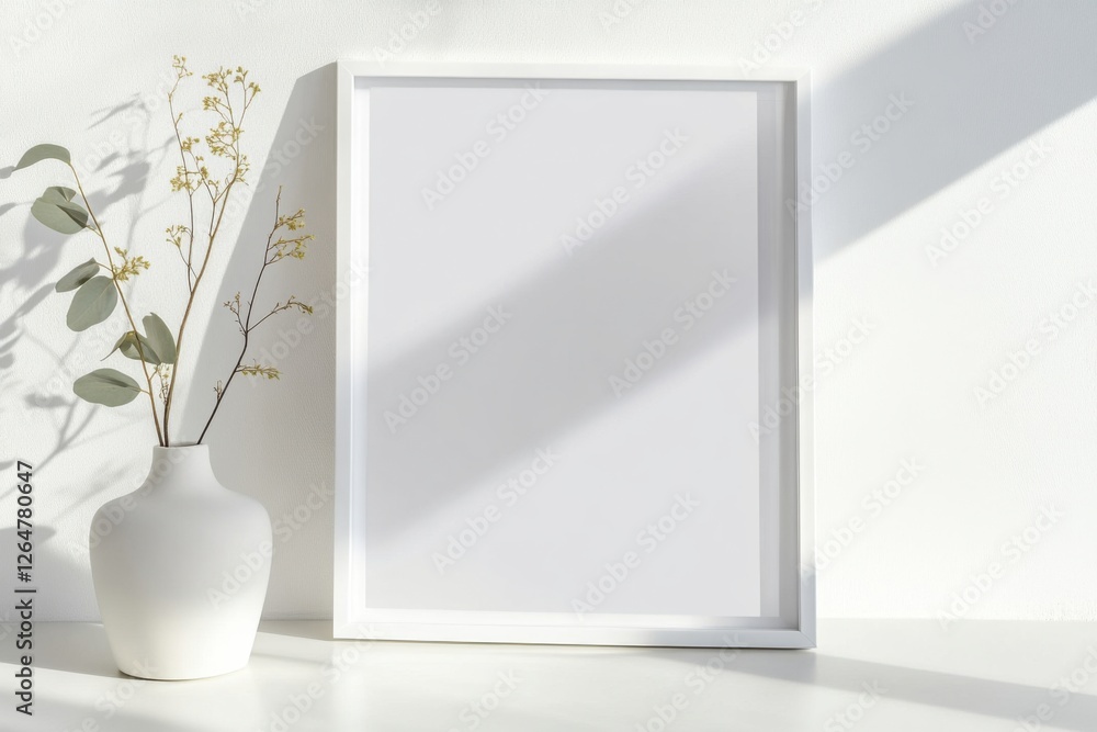 Aufkleber elegant magazine mockup displayed within a minimalist white frame accentuated by soft shadows and ge