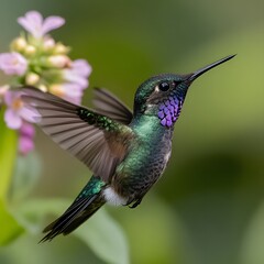 Hummingbird hovering, flower, garden, flight, nature, blur, wildlife, Costa Rica