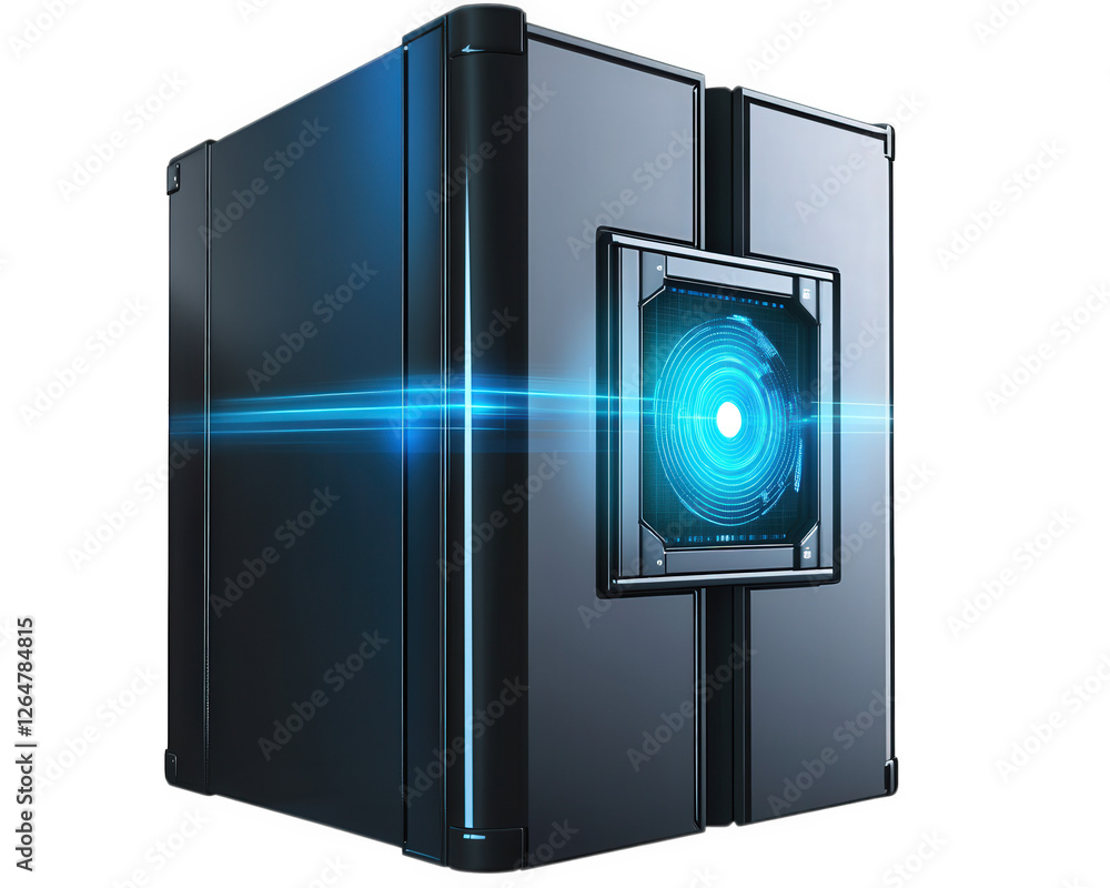 Aufkleber high security biometric vault featuring advanced retina scan access technology, designed for maximum