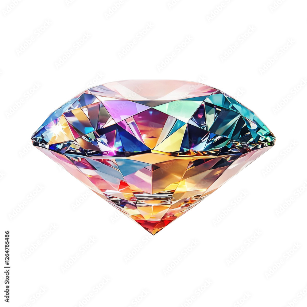 Poster stunning diamond with colorful facets reflecting light, showcasing its brilliance and clarity. gem i