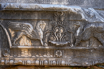 The ruins of Didyma are located a short distance to the northwest of modern Didim in Aydın Province, Turkey. It sits on a headland that in antiquity formed the Milesian Peninsula. Didyma was the large