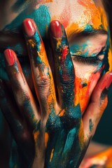 Obraz premium Vibrant expression of creativity captured through bold colors and imaginative art